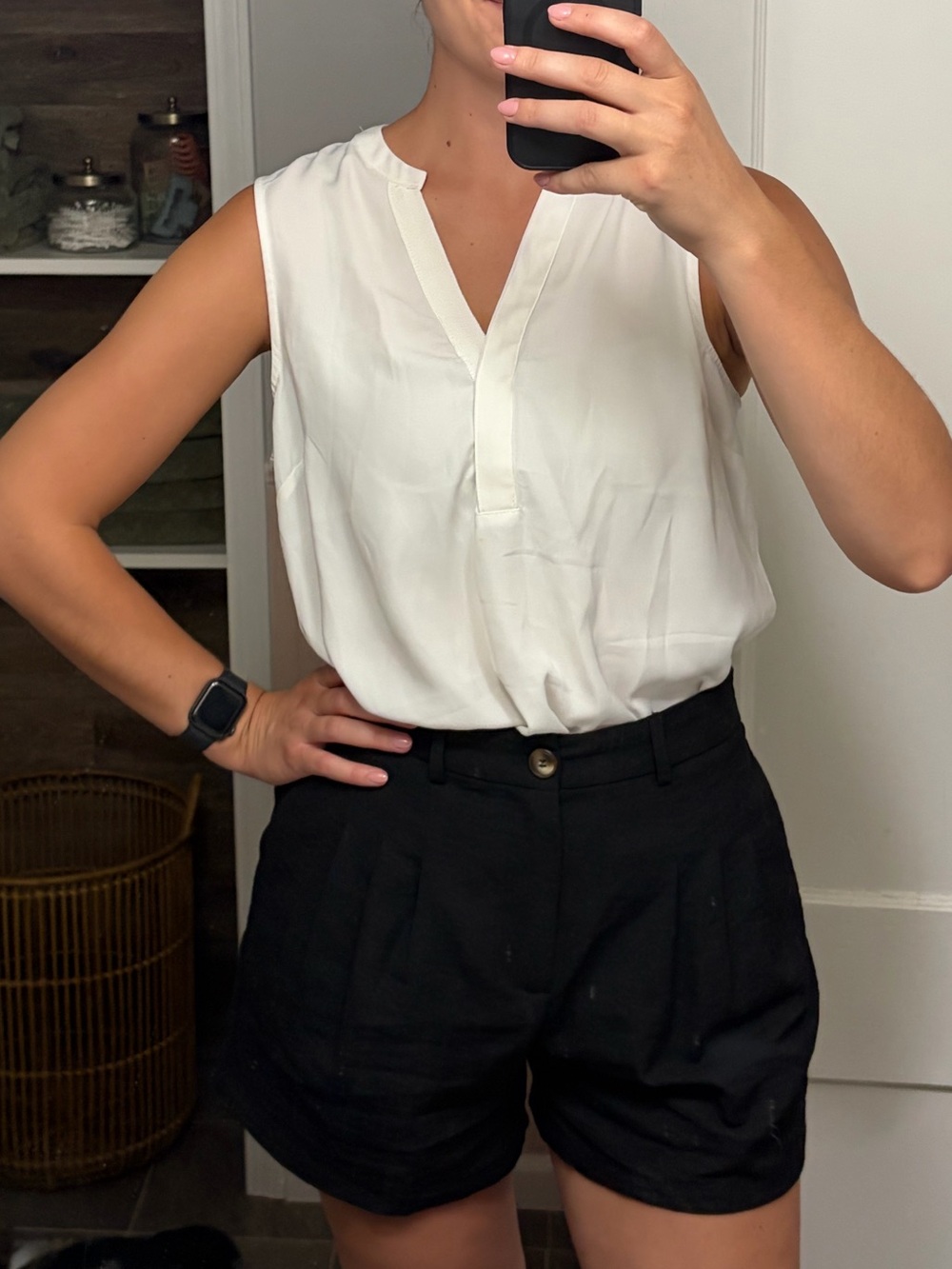 H&M Cream Sleeveless V-Neck Camisole